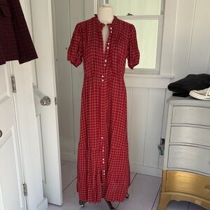 Red Plaid Maxi Dress